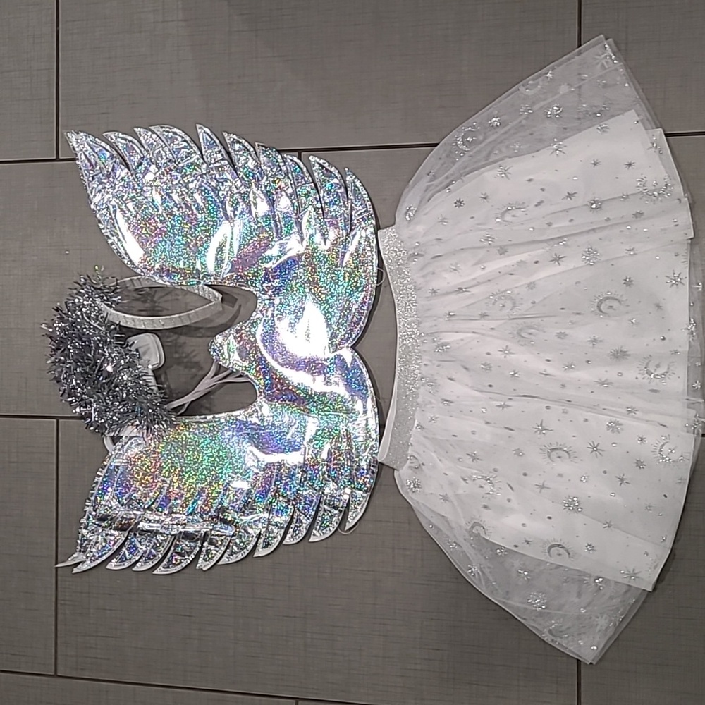 Claire's Angel Skirt, Wings & Halo Headband NWT